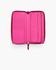 The Leather Continental Wallet Raspberry Pink