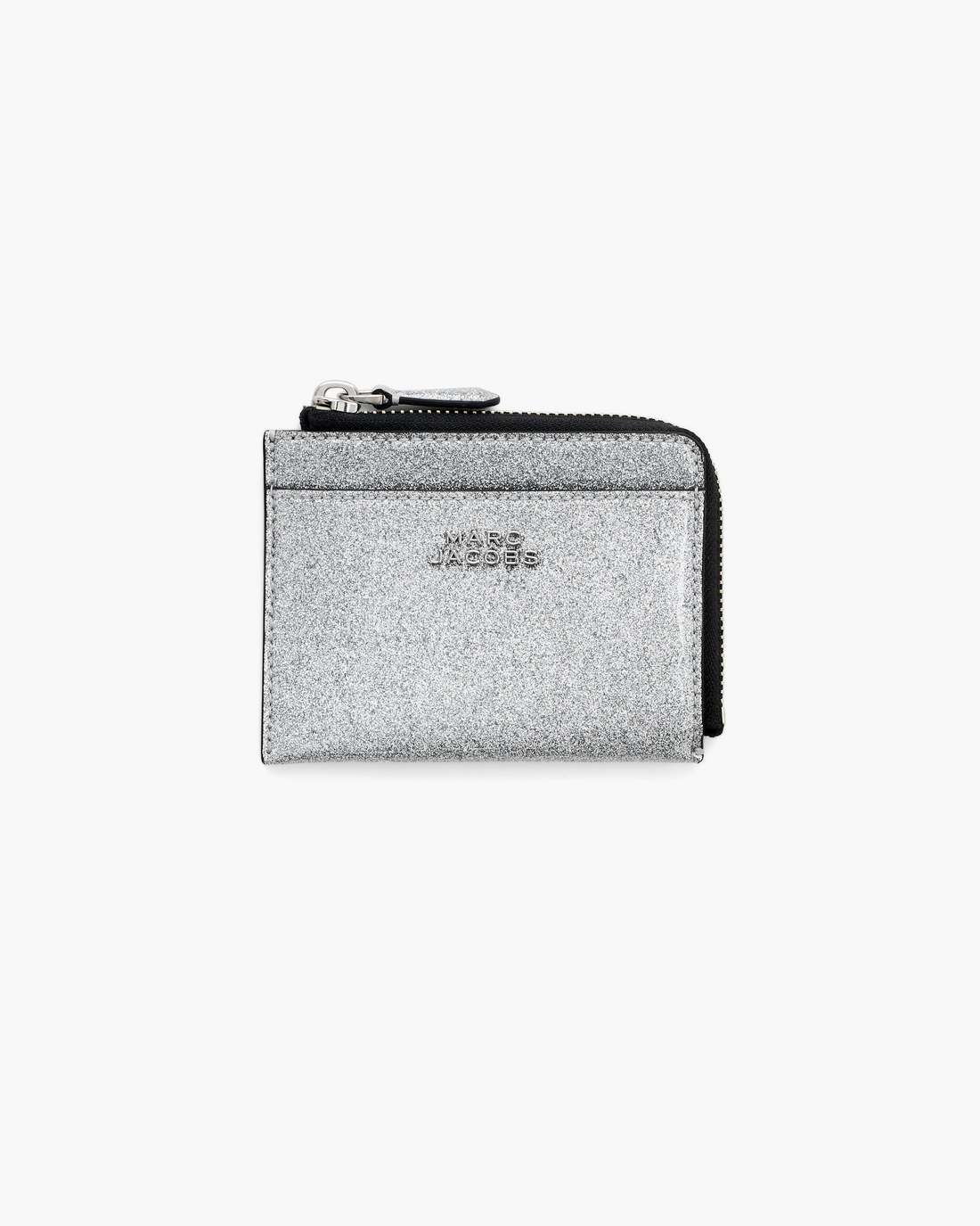 The Coated Glitter Everyday Top Zip Wallet Silver