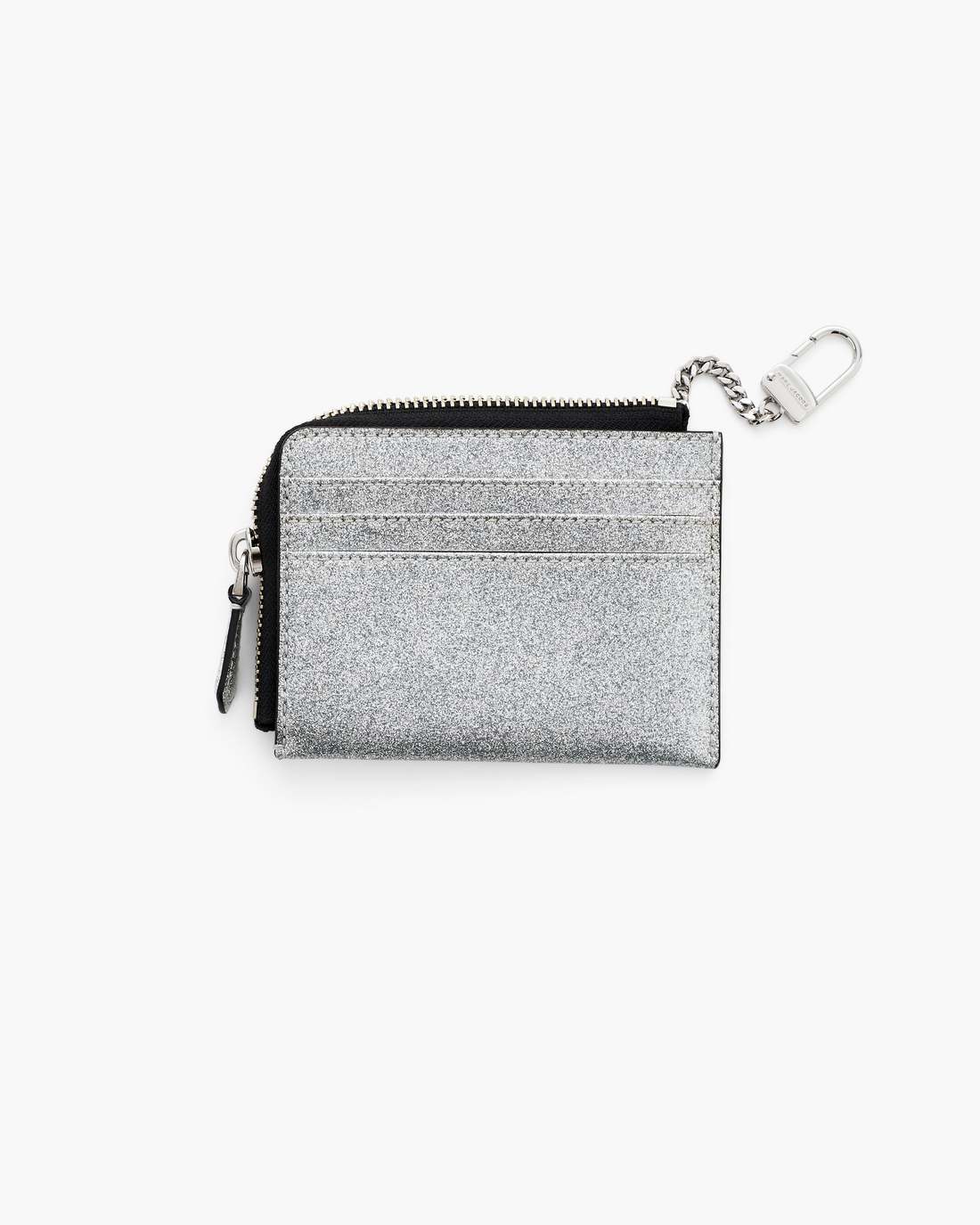 The Coated Glitter Everyday Top Zip Wallet Silver