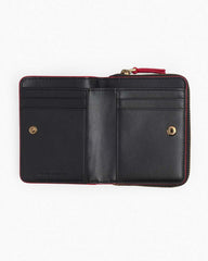 The Leather Mini Compact Wallet True Red