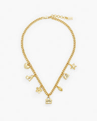 The Mini Icon Charm Necklace Light Antique Gold