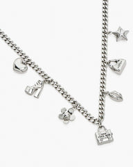 The Mini Icon Charm Necklace Light Antique Silver