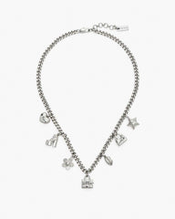 The Mini Icon Charm Necklace Light Antique Silver