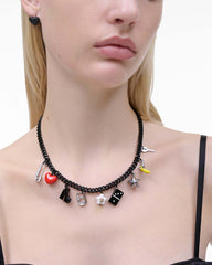 The Collector Charm Necklace Black Multi