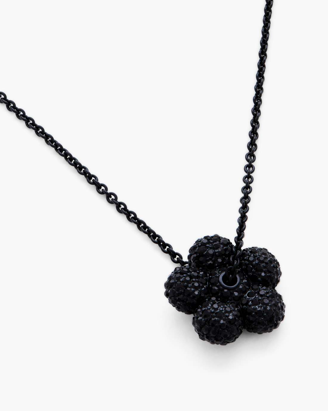 The Daisy Pave Necklace Black/Black Crystal