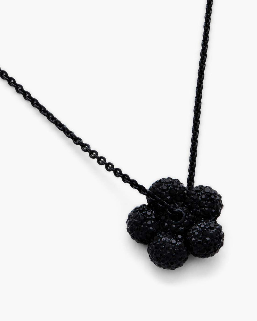 The Daisy Pave Necklace Black/Black Crystal