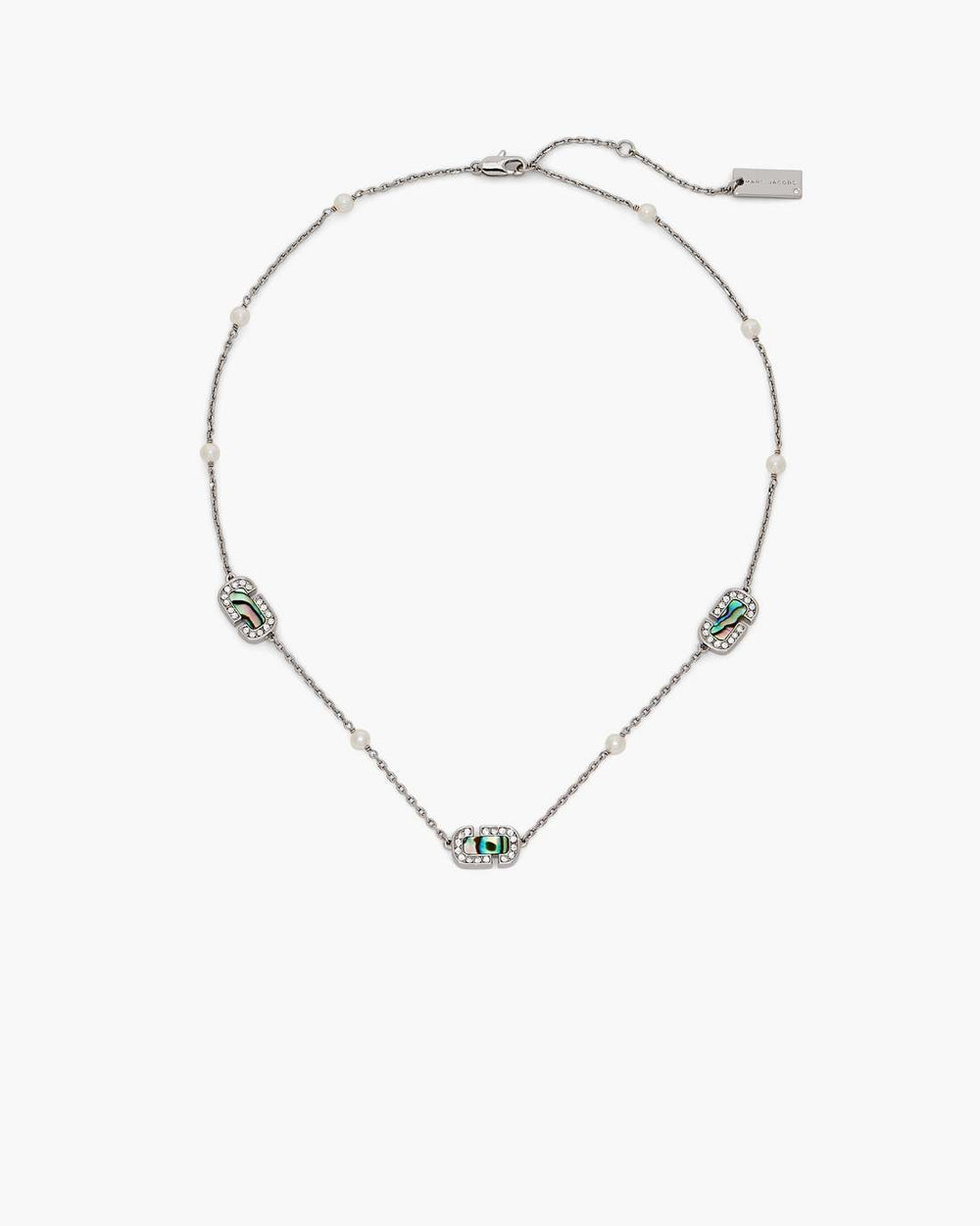 The J Marc Luxe Station Necklace Silver/Crystal