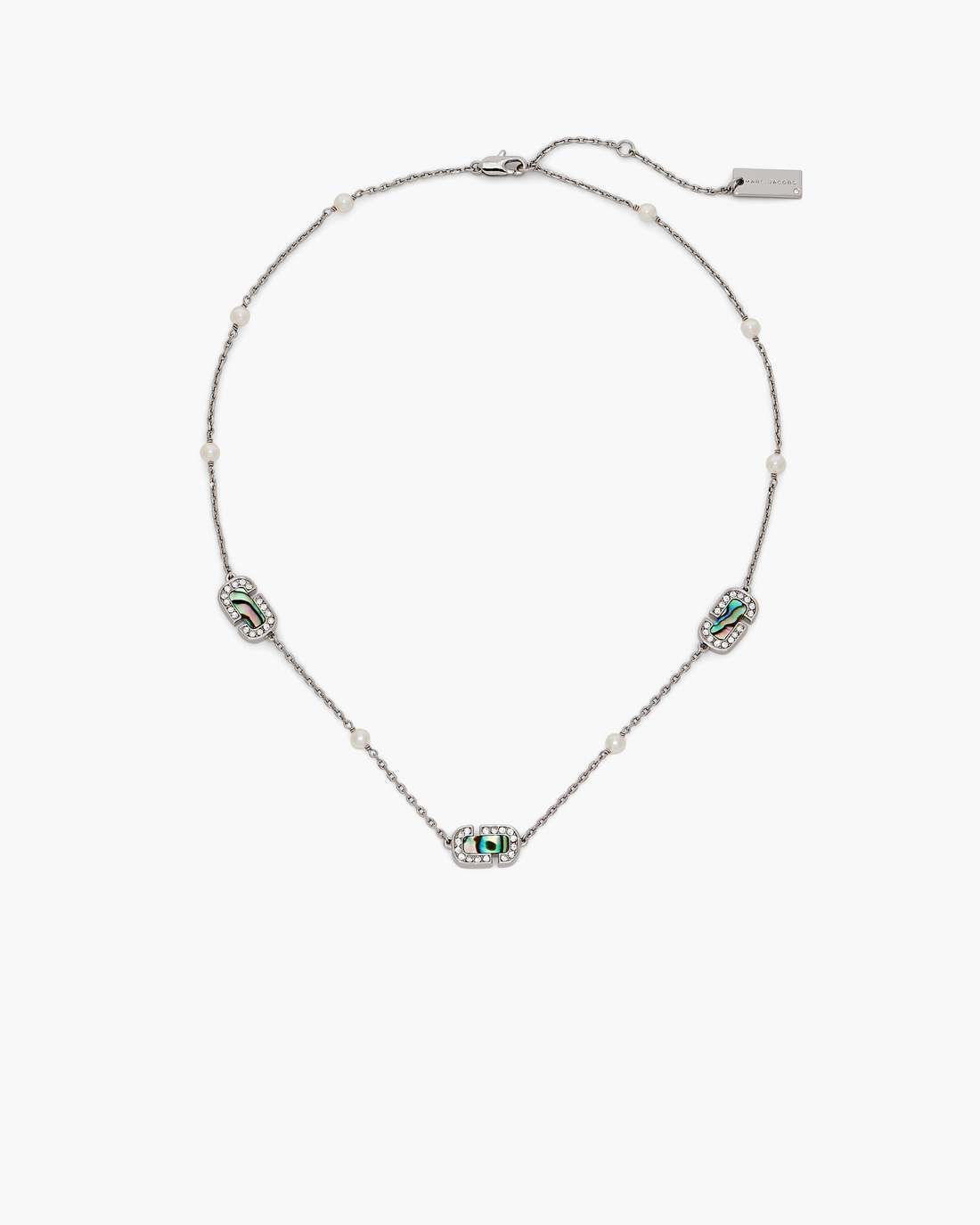 The J Marc Luxe Station Necklace Silver/Crystal