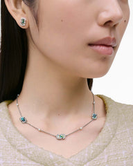 The J Marc Luxe Station Necklace Silver/Crystal