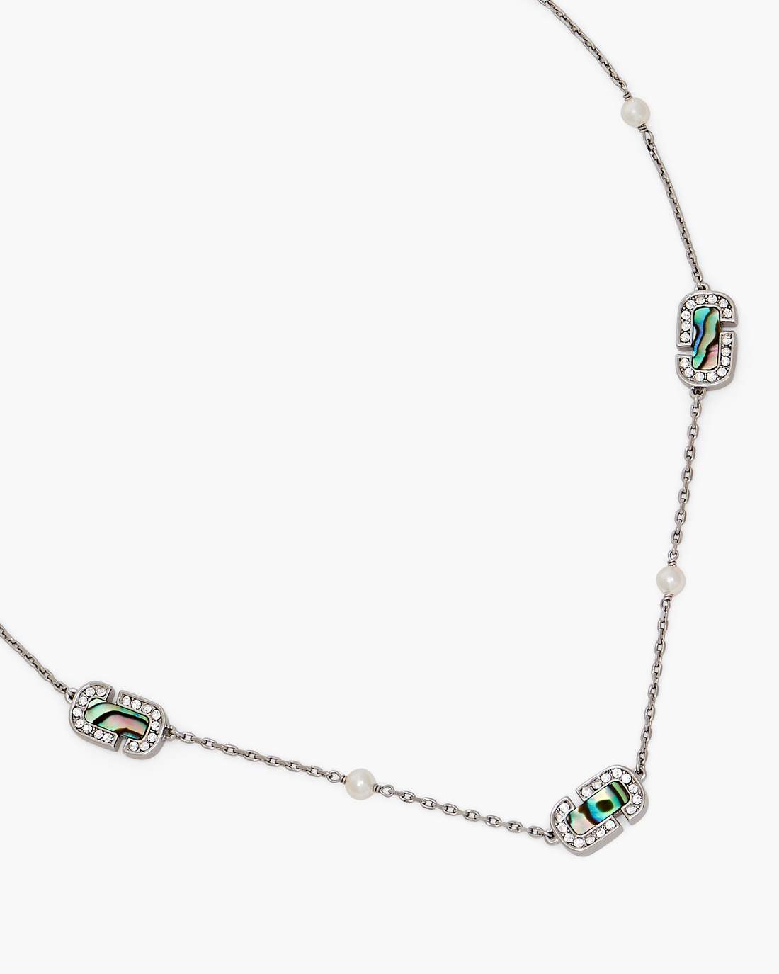 The J Marc Luxe Station Necklace Silver/Crystal