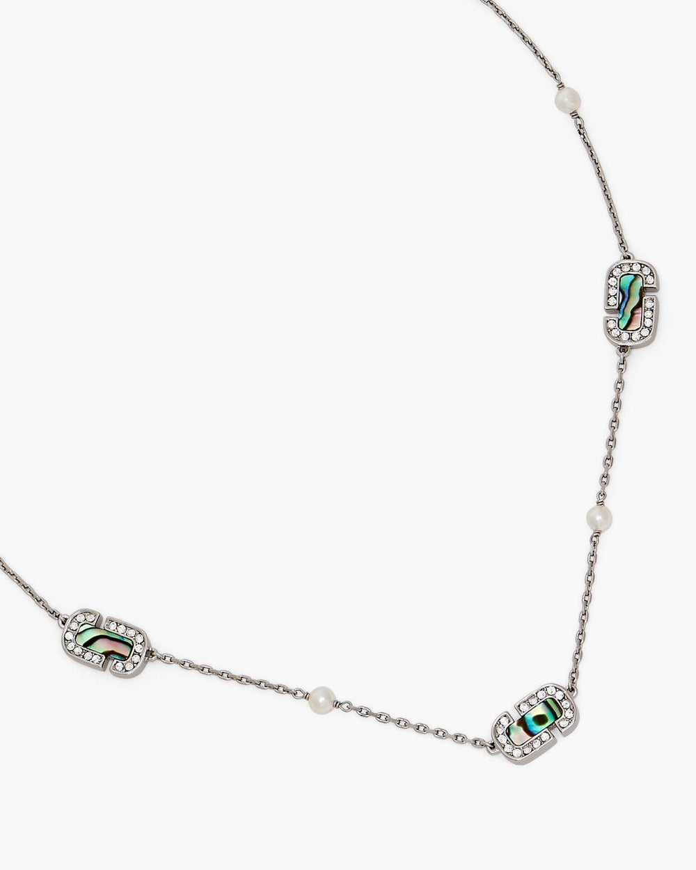 The J Marc Luxe Station Necklace Silver/Crystal
