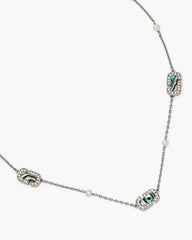 The J Marc Luxe Station Necklace Silver/Crystal