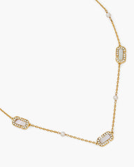 The J Marc Luxe Station Necklace Gold/Crystal