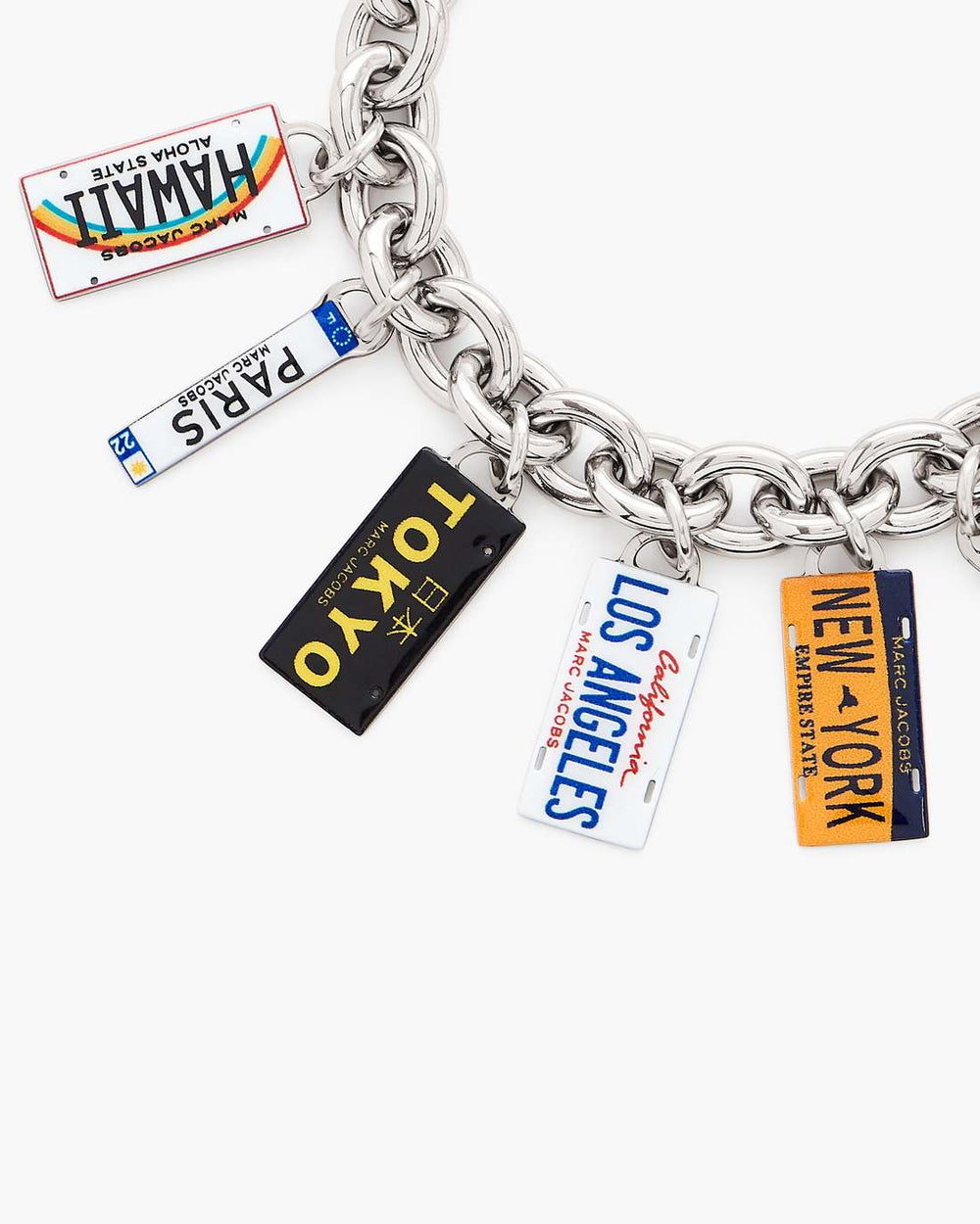 The Cities License Plate Charm Bracelet Silver/Multi