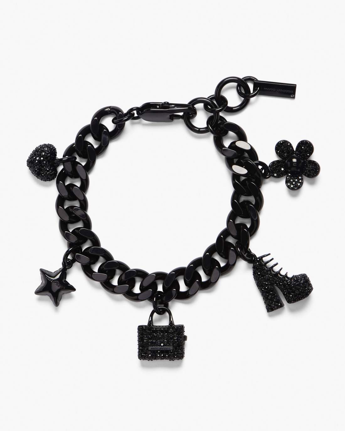 The Pave Mini Icon Charm Bracelet Black/Black Crystal