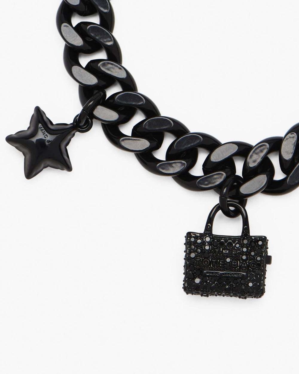 The Pave Mini Icon Charm Bracelet Black/Black Crystal