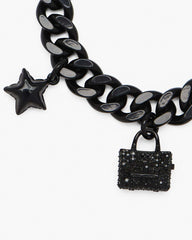 The Pave Mini Icon Charm Bracelet Black/Black Crystal