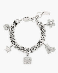 The Pave Mini Icon Charm Bracelet Silver/Crystal