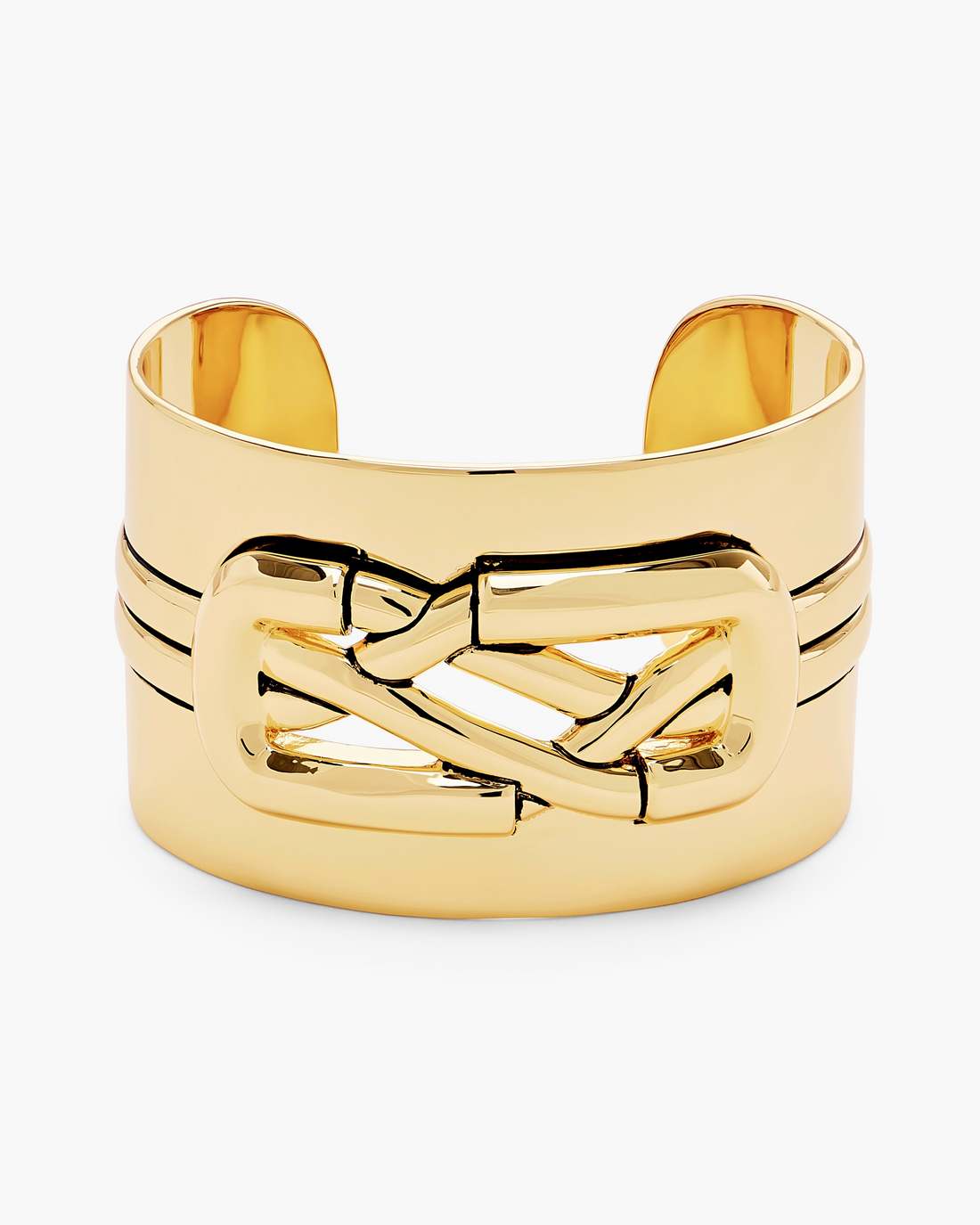 The Dual Statement Cuff Bracelet Gold
