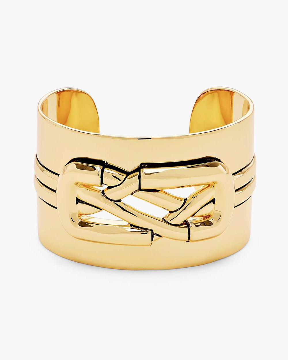 The Dual Statement Cuff Bracelet Gold