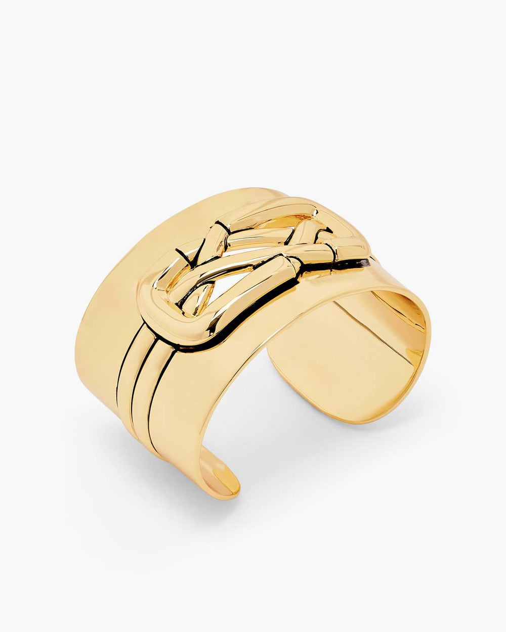 The Dual Statement Cuff Bracelet Gold