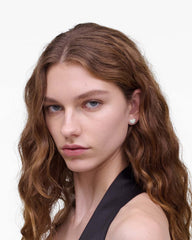 The Heart Pave Earrings Silver/Crystal