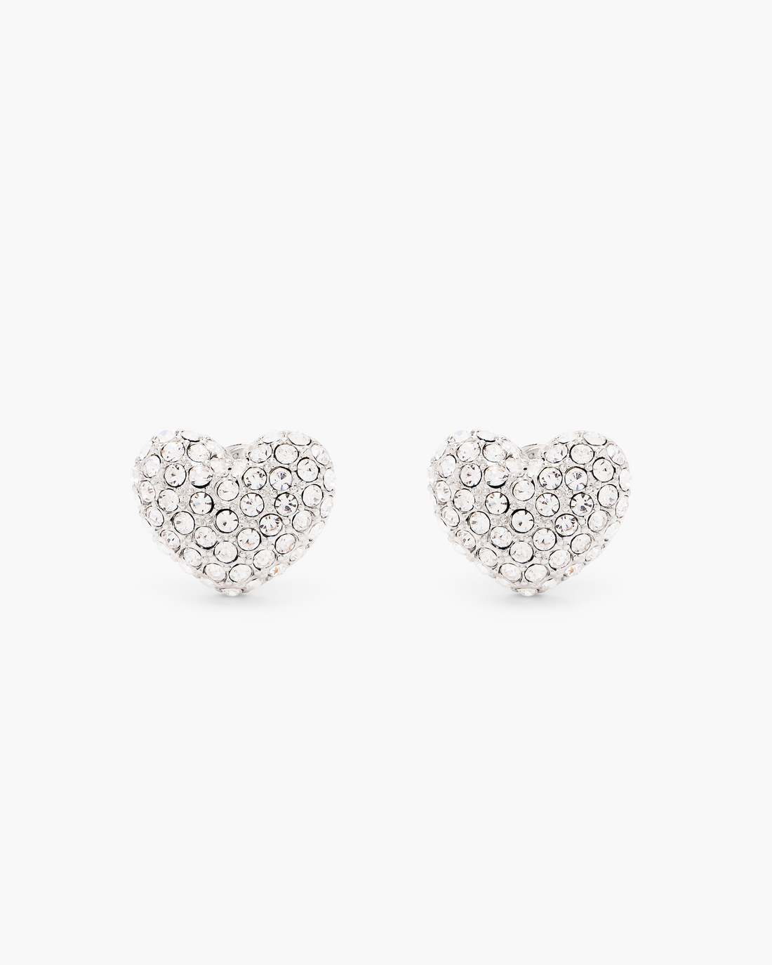 The Heart Pave Earrings Silver/Crystal