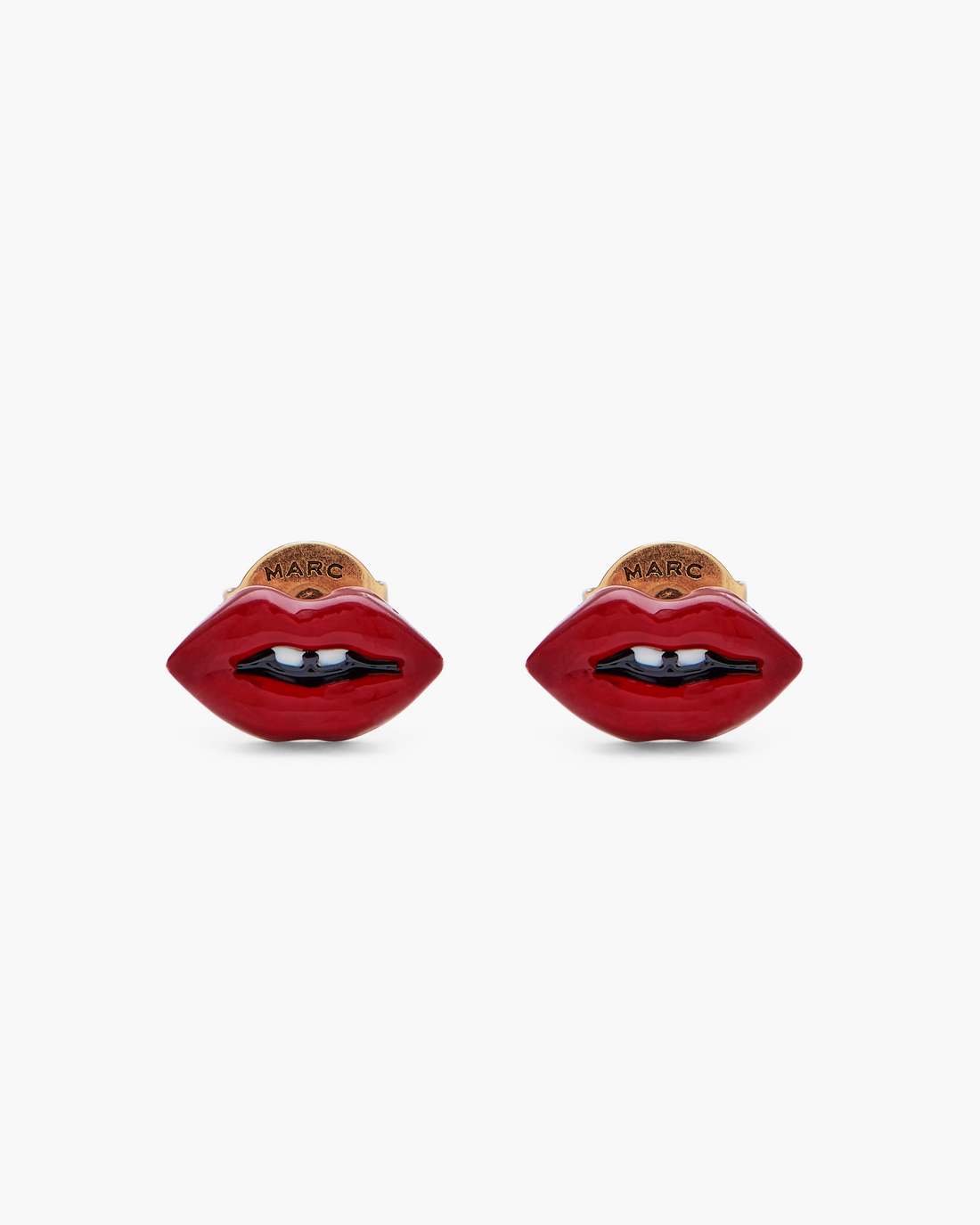 The Lips Stud Earrings Gold/Red