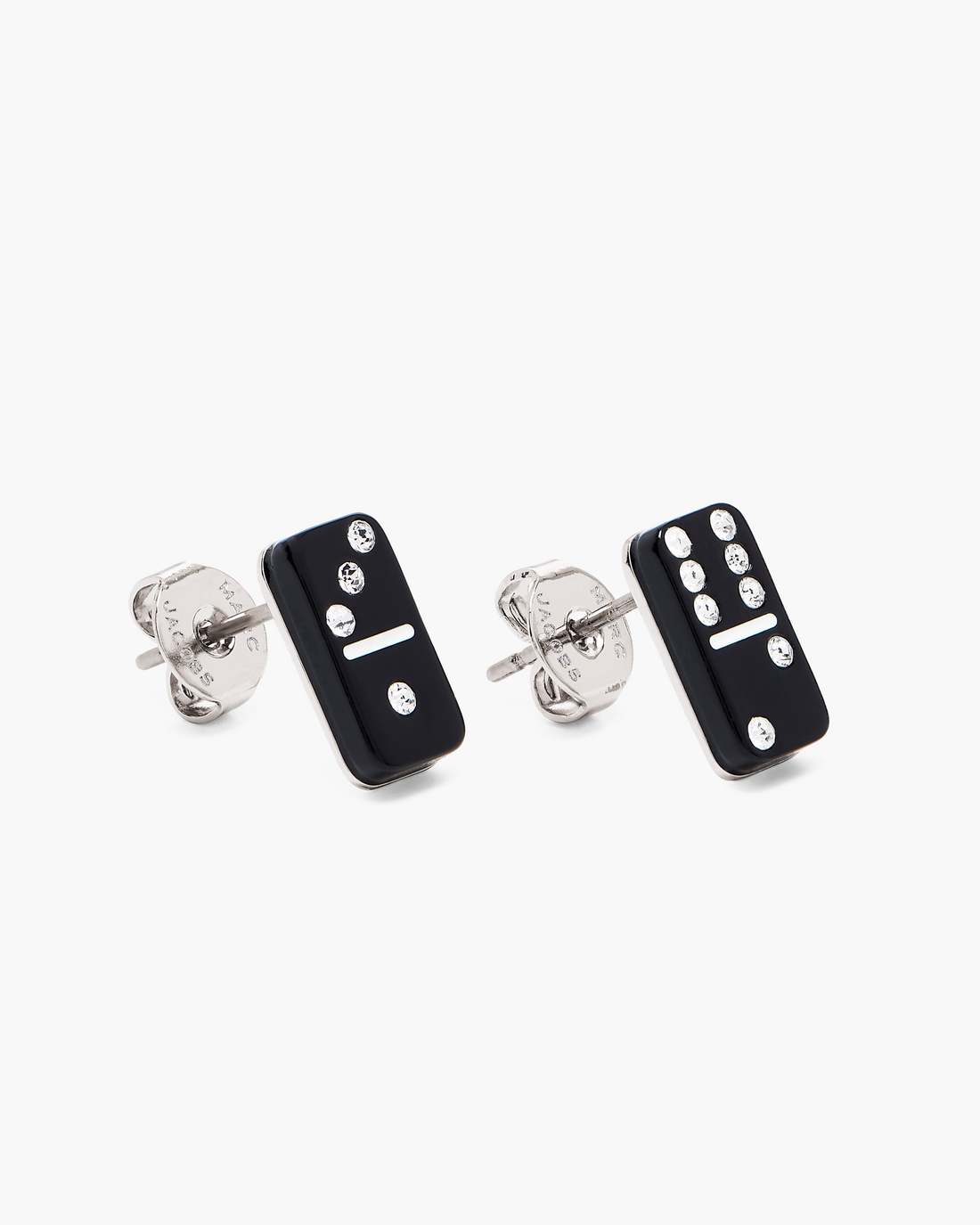 The Domino Stud Earrings Silver/Black