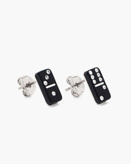 The Domino Stud Earrings Silver/Black