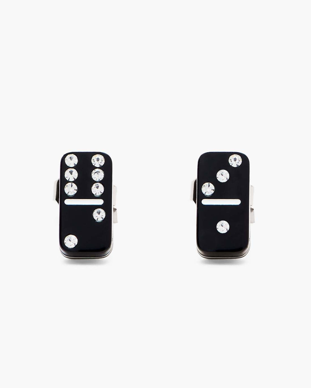 The Domino Stud Earrings Silver/Black
