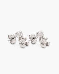 The Teddy Bear Stud Earrings Light Antique Silver