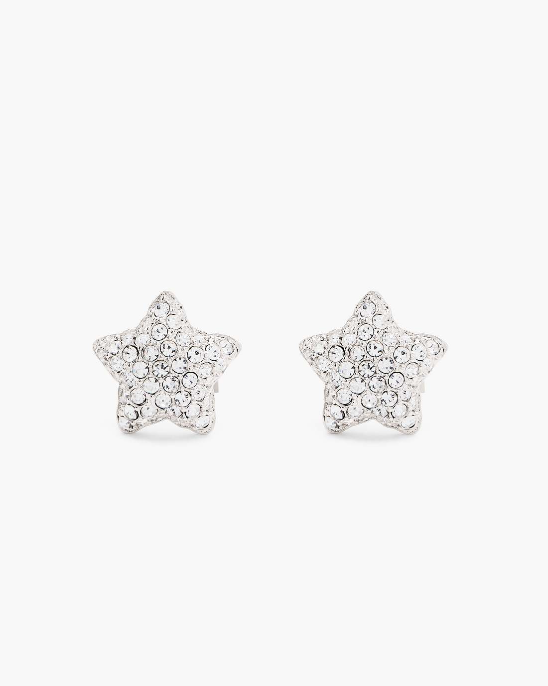 The Star Pave Stud Earrings Silver/Crystal