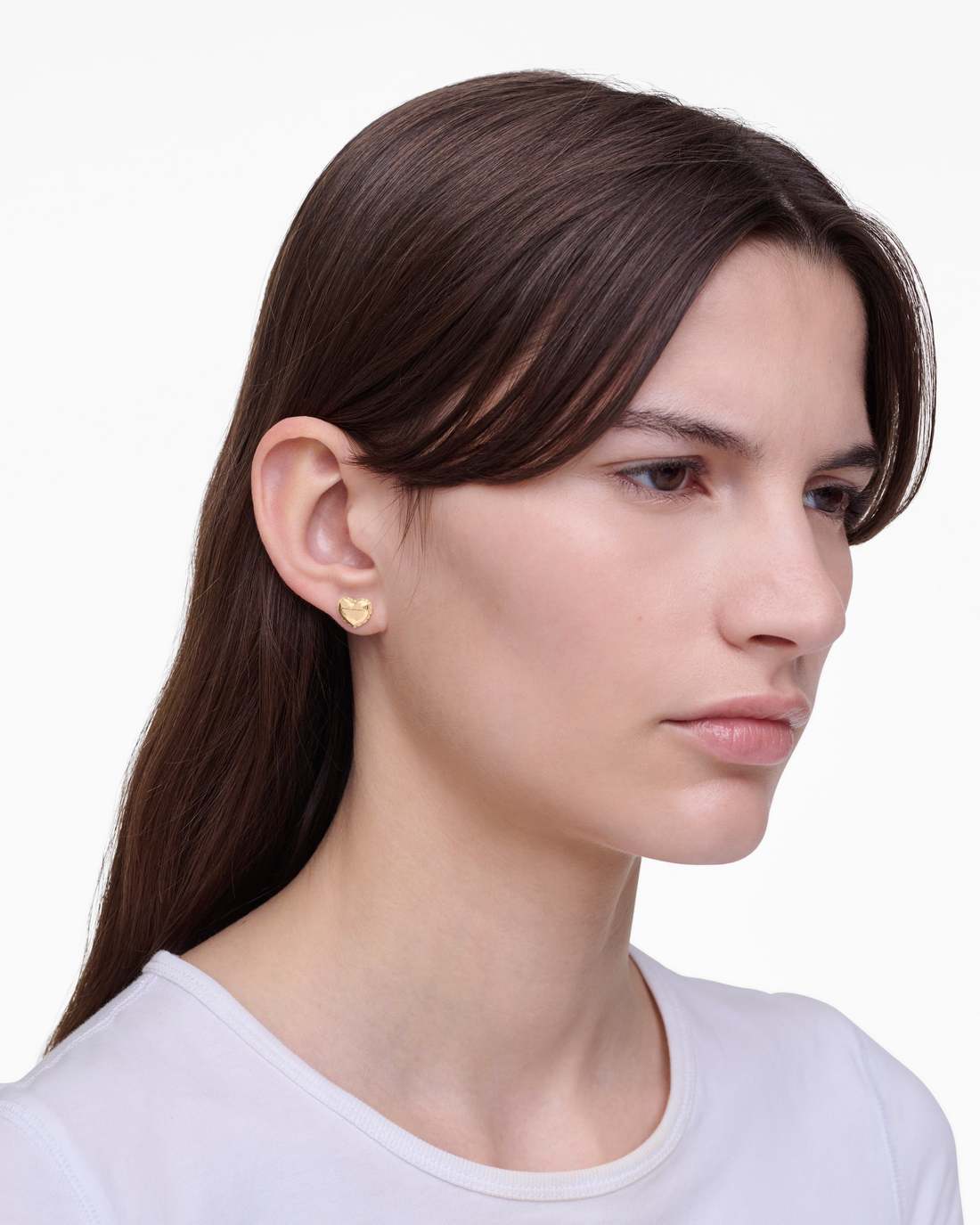 The Heart Balloon Stud Earrings Light Antique Gold