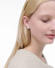 The Daisy Stud Earrings Gold/White