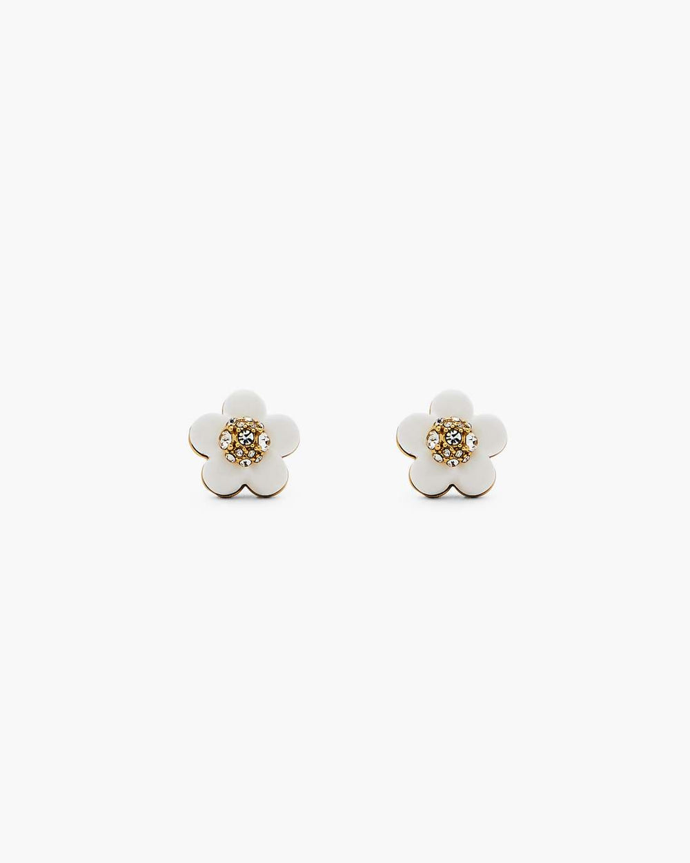 The Daisy Stud Earrings Gold/White