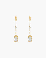 The J Marc Luxe Linear Earrings Gold/Crystal
