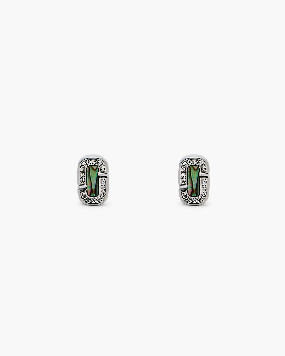 The J Marc Luxe Abalone Earrings Silver/Crystal