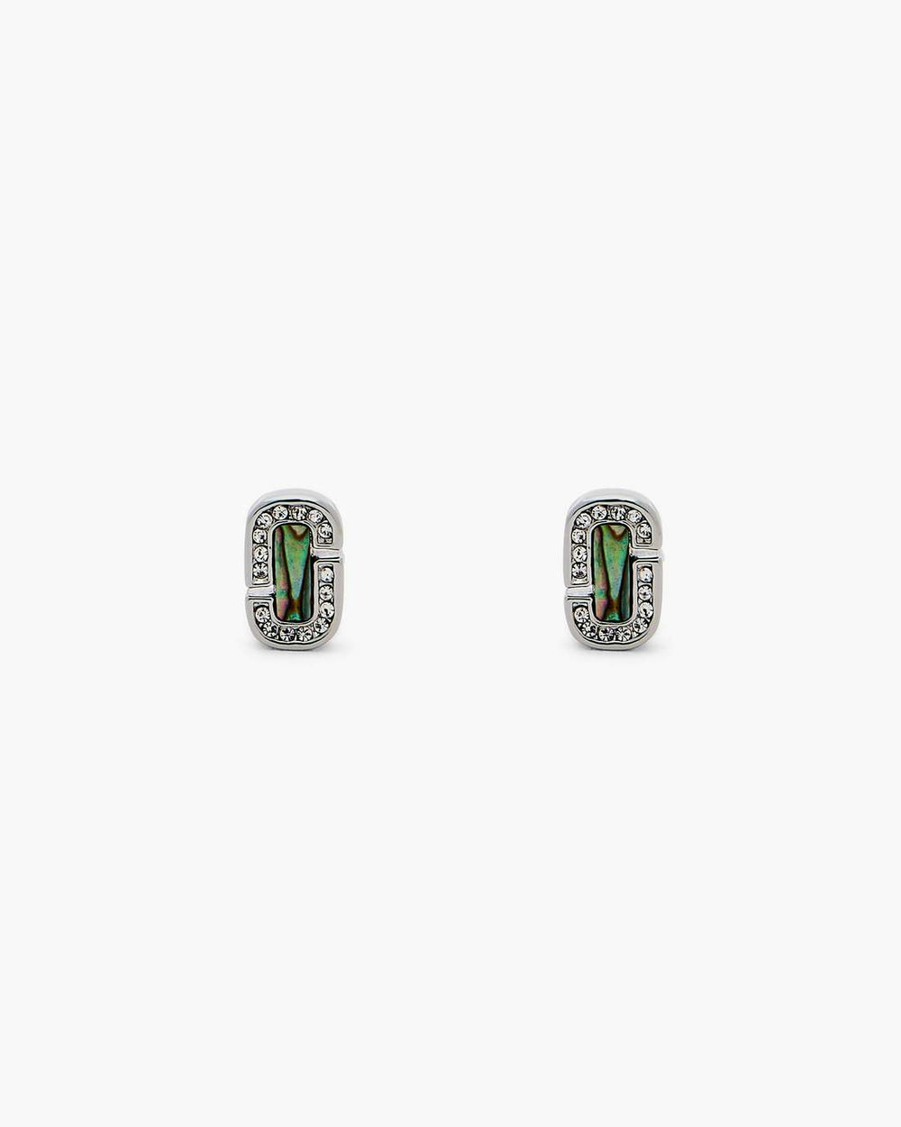 The J Marc Luxe Abalone Earrings Silver/Crystal