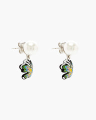 Hattie Stewart X Marc Jacobs Butterfly Pearl Earrings Silver/Multi