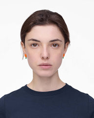 David Shrigley X Marc Jacobs Joy Flower Stud Earrings Silver/Orange