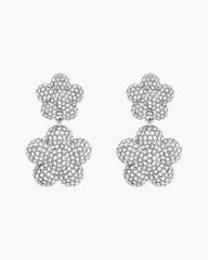 The Daisy Balloon Drop Earrings Silver/Crystal