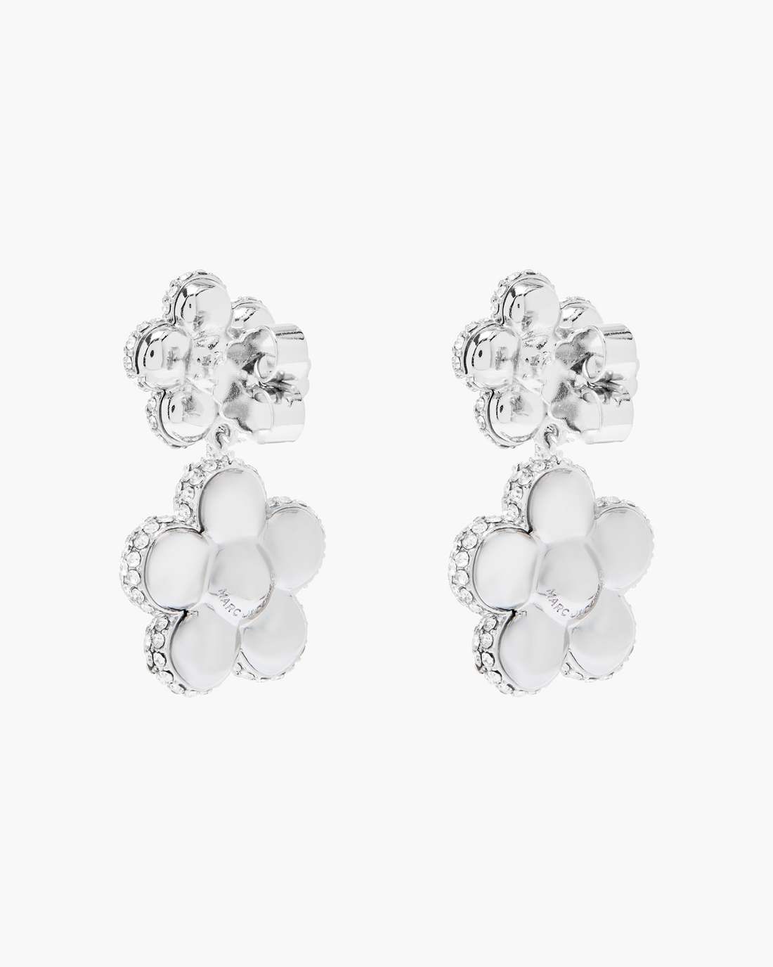 The Daisy Balloon Drop Earrings Silver/Crystal