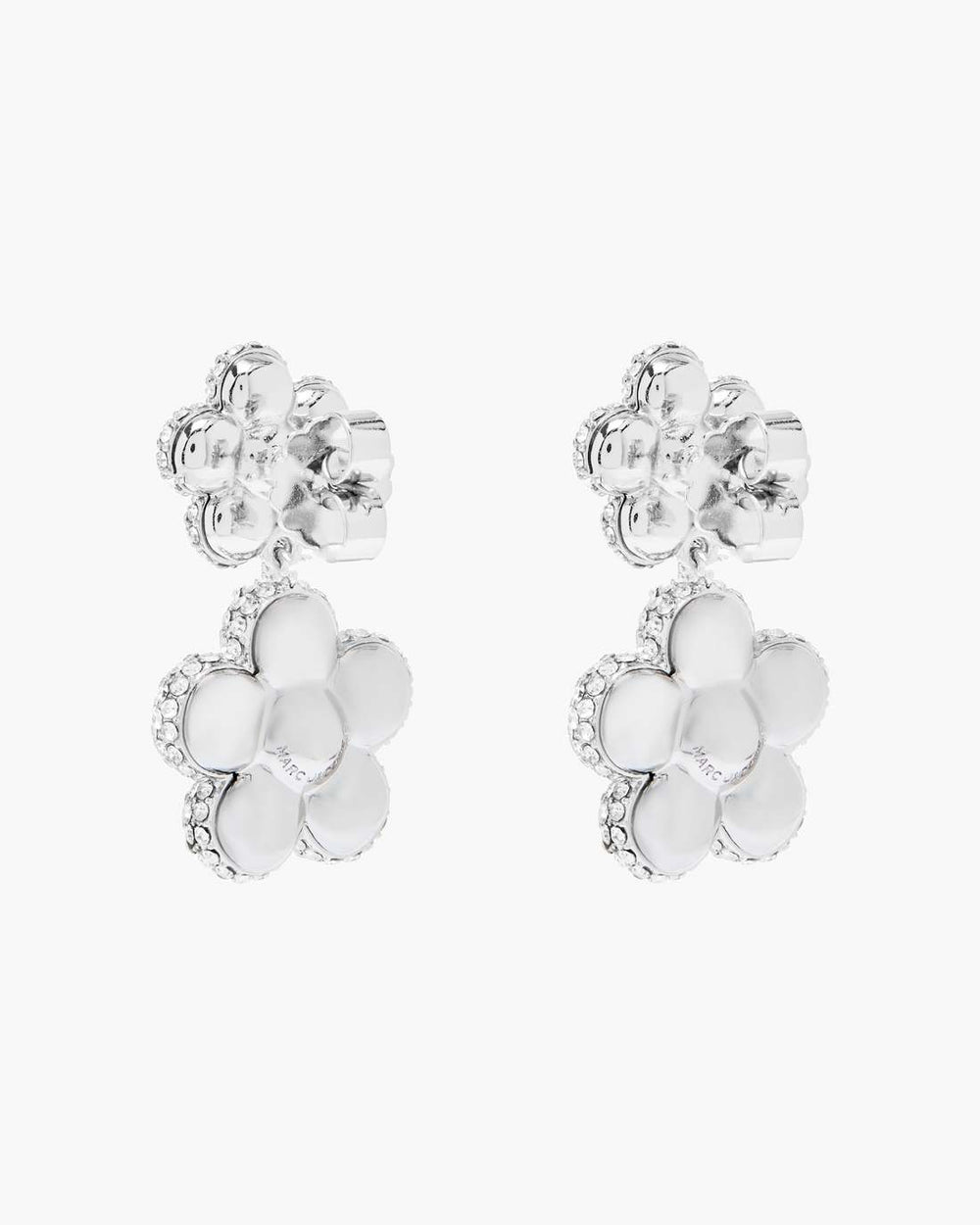 The Daisy Balloon Drop Earrings Silver/Crystal