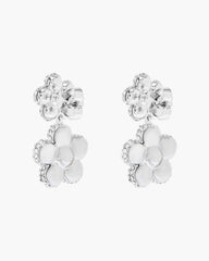 The Daisy Balloon Drop Earrings Silver/Crystal