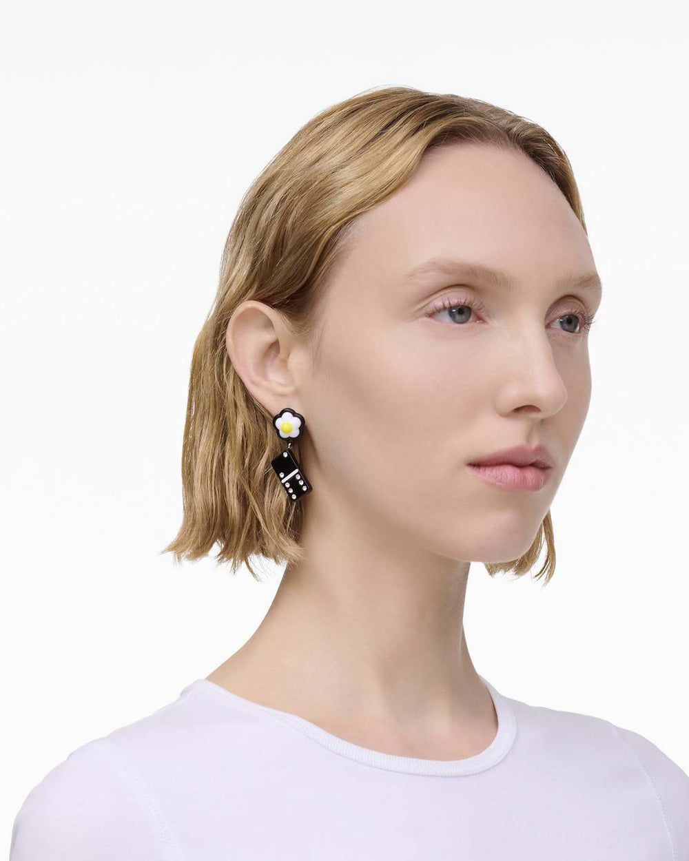 The Sticker Charm Earrings Silver Multi