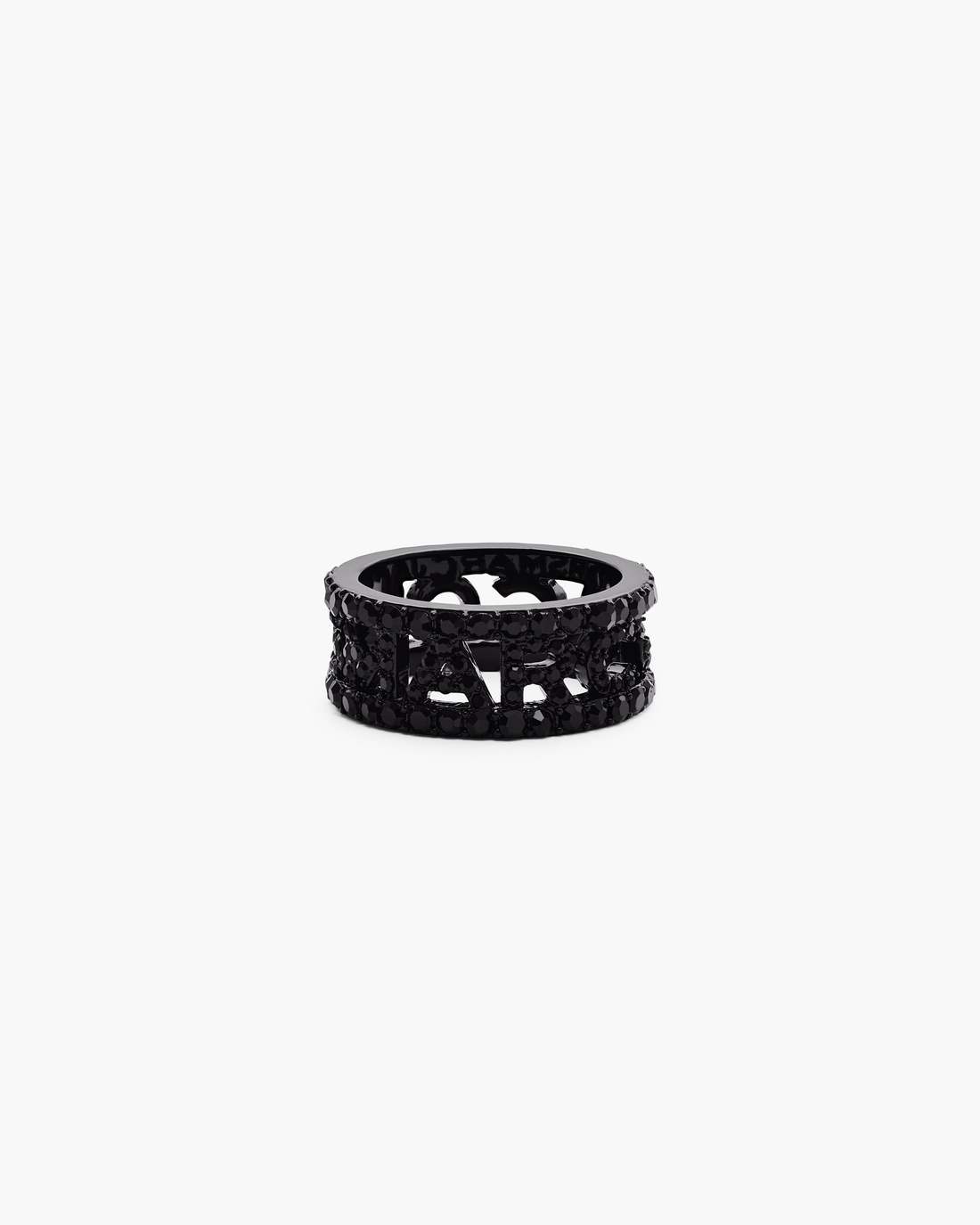 The Monogram Pave Ring Black/Black Crystal