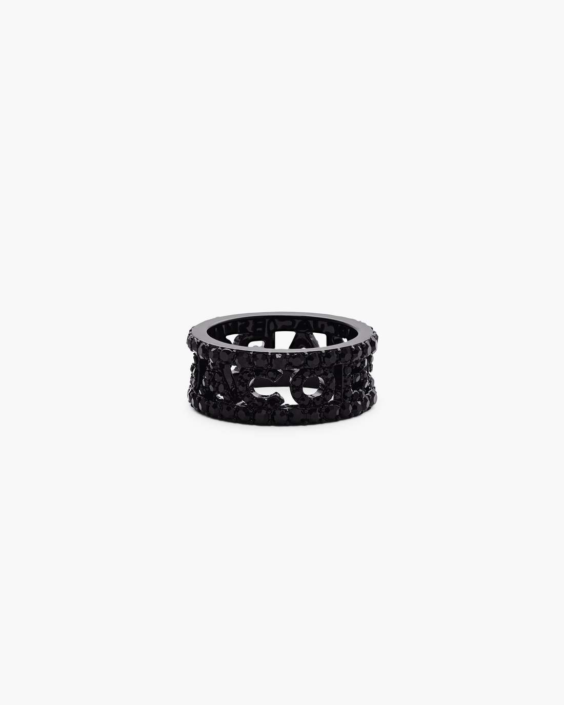 The Monogram Pave Ring Black/Black Crystal