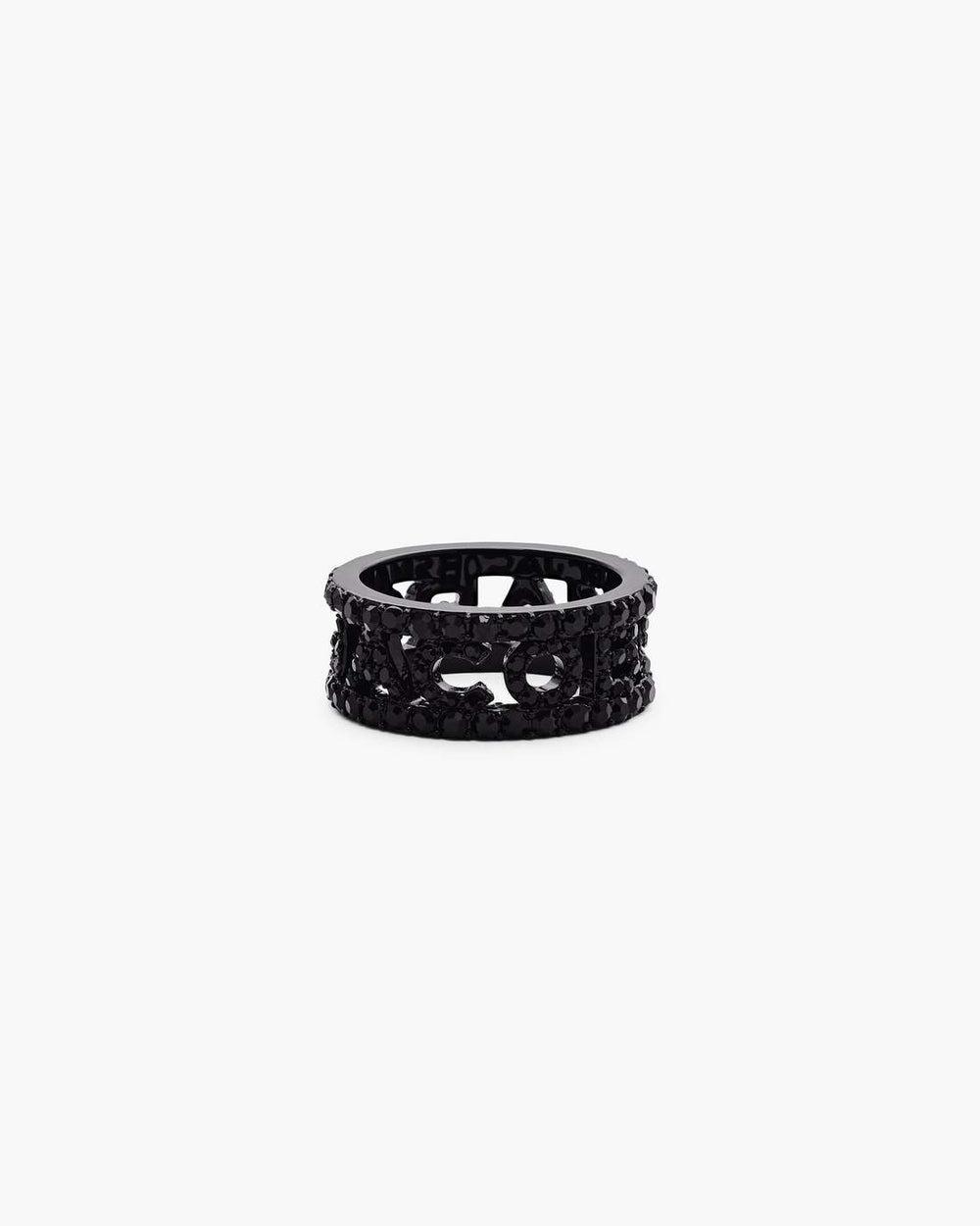 The Monogram Pave Ring Black/Black Crystal