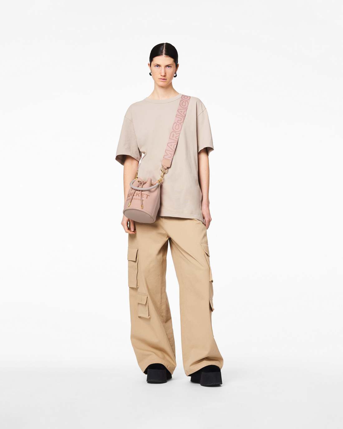 The Outline Logo Webbing Strap Rose Multi